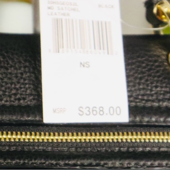 MIchael Kors Emery Satchel Leather Cross Body Bag w/Silk Scarf & Dust Bag NWT - Picture 3 of 12